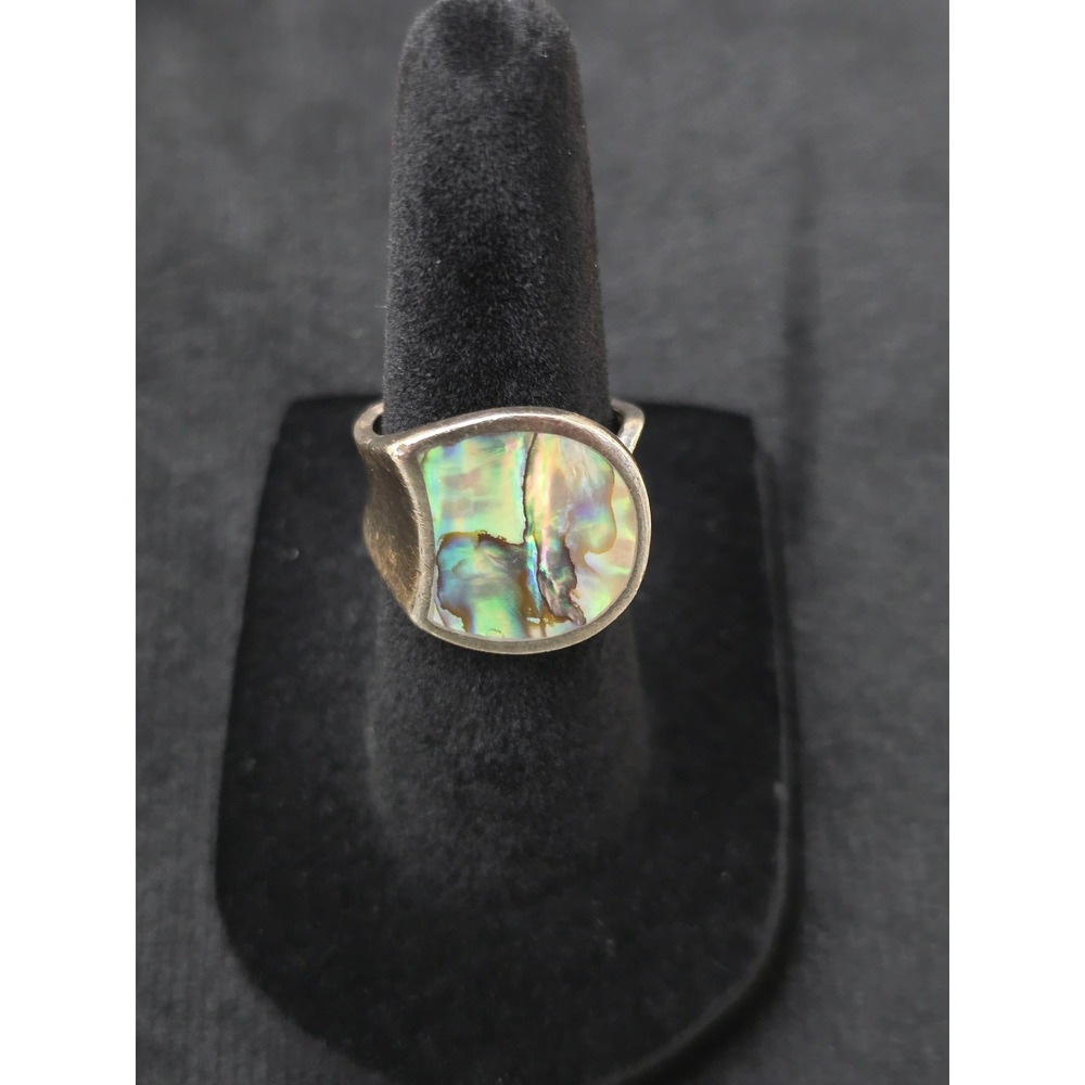 Sterling Silver Abalone Open Band Ring
